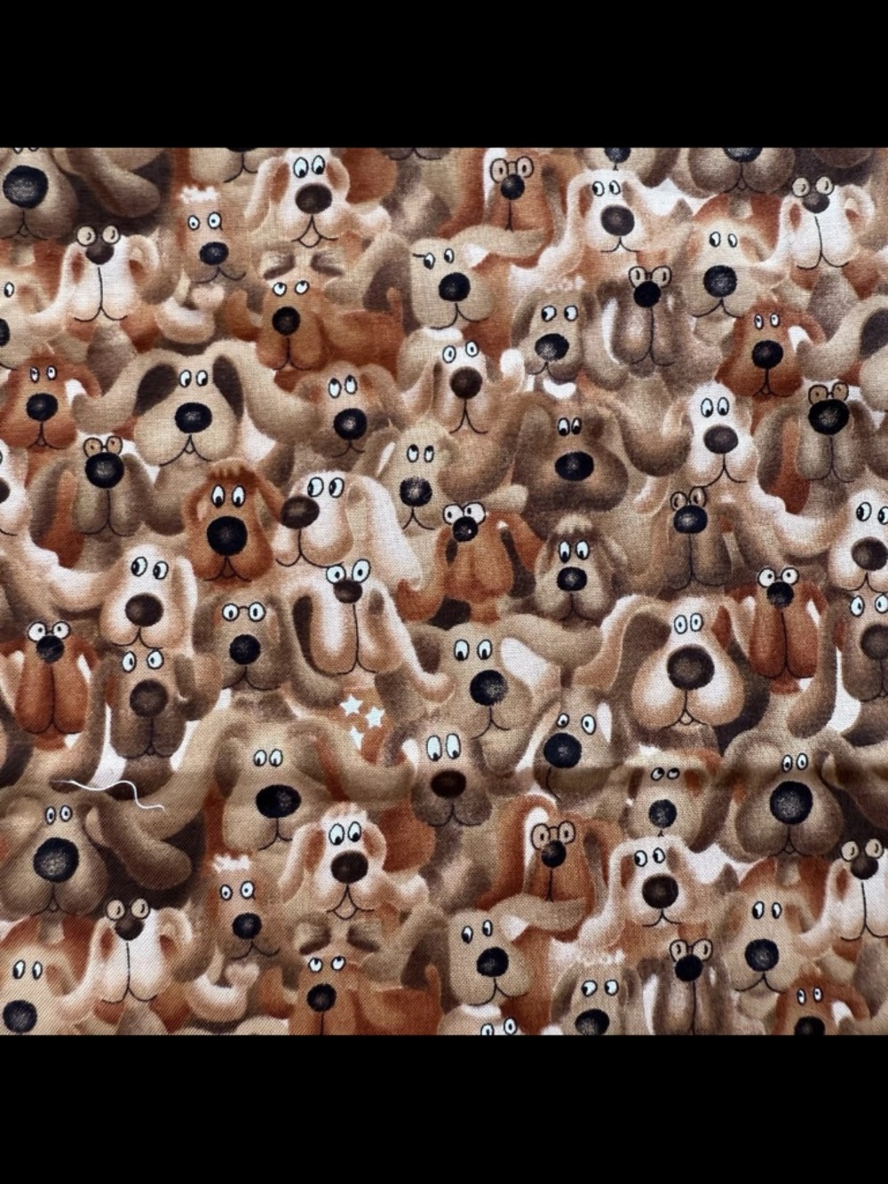 Vintage Timeless Treasures 2000 Dog Crazy C2464 Quilting Cotton Fabric 2 pc lot